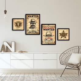 Wallity Cuadro Decorativo de 4 Piezas Multicolor